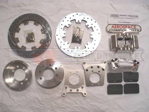 Aerospace Small GM 10/12 Bolt Rear Pro Street Disc Brakes Drilled, Slotted, Plated