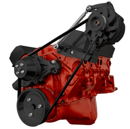 CVF Chevy Small Block Serpentine Conversion System with Alternator Only Bracket (6 Rib) - Black