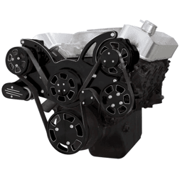 CVF Chevy Big Block Serpentine System with AC, Power Steering & Alternator (All Inclusive) - Black Diamond