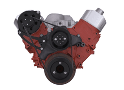 CVF Chevy Big Block Serpentine Serpentine Conversion Kit with High Mount Alternator Only Bracket, For Long Water Pump - Black