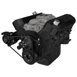 CVF Chevy Big Block V-Belt System with Alternator Only Brackets, For Short Water Pump - Black