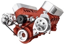 CVF Chevy Big Block V-Belt System with Power Steering Brackets, For Electric Water Pump - Polished