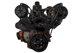 CVF Chevy Straight 6 Serpentine System with AC & ALT - Black Diamond (All Inclusive)