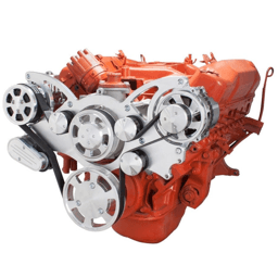 CVF 426 Hemi Serpentine System with AC & Alternator For High Flow Water Pump - Polished (All Inclusive)