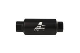 Aeromotive Filter In-Line 100-Micron Stainless Mesh Element ORB-10 Port Black Hard-Coat Marine 2" OD