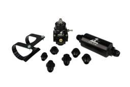 Aeromotive System Fuel Stealth Bypass Carb (Regulator Filter Filter Bracket Gauge Fittings) - 17256