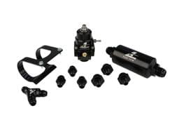 Aeromotive System Fuel Stealth EFI Dual Rail (Regulator Filter Filter Bracket Gauge Y-Block Fittings) - 17350