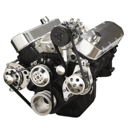 CVF Chevy Big Block Gen IV Serpentine Conversion Kit with AC, Alternator, Power Steering Brackets For Long Water Pump - Polished